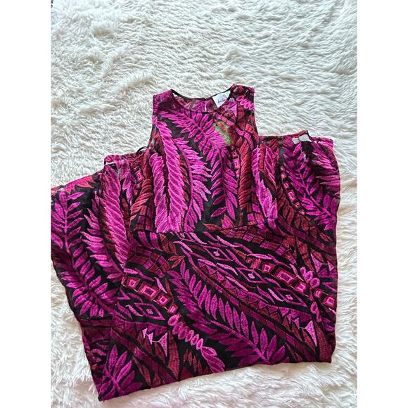 Sam Edelman Black Pink Embroidered Maxi Dress Size 6 NWT MSRP $169 - Picture 2 of 9